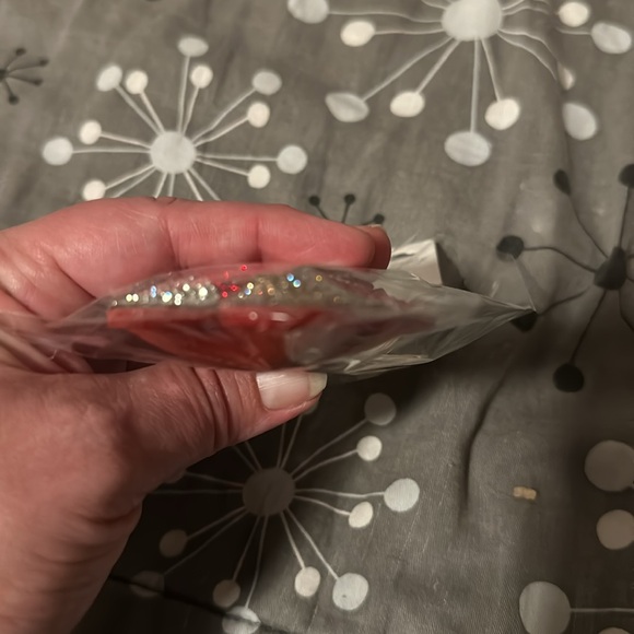 NWT puffy rhinestone chunky red mushroom keychain purse charm - Picture 4 of 6